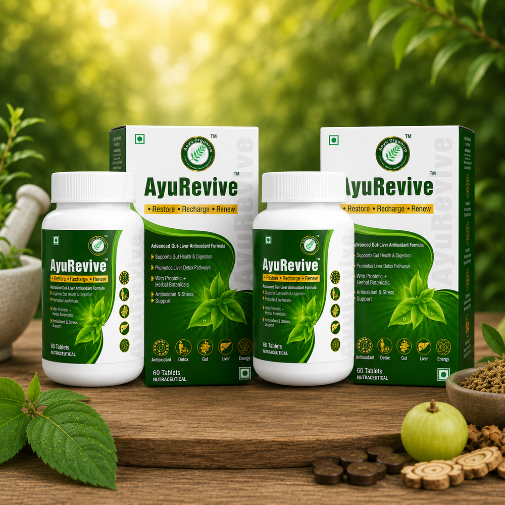 AyuRevive™ Detox, Gut Health, Antioxidant & Energy Support Supplement Pack Of 2