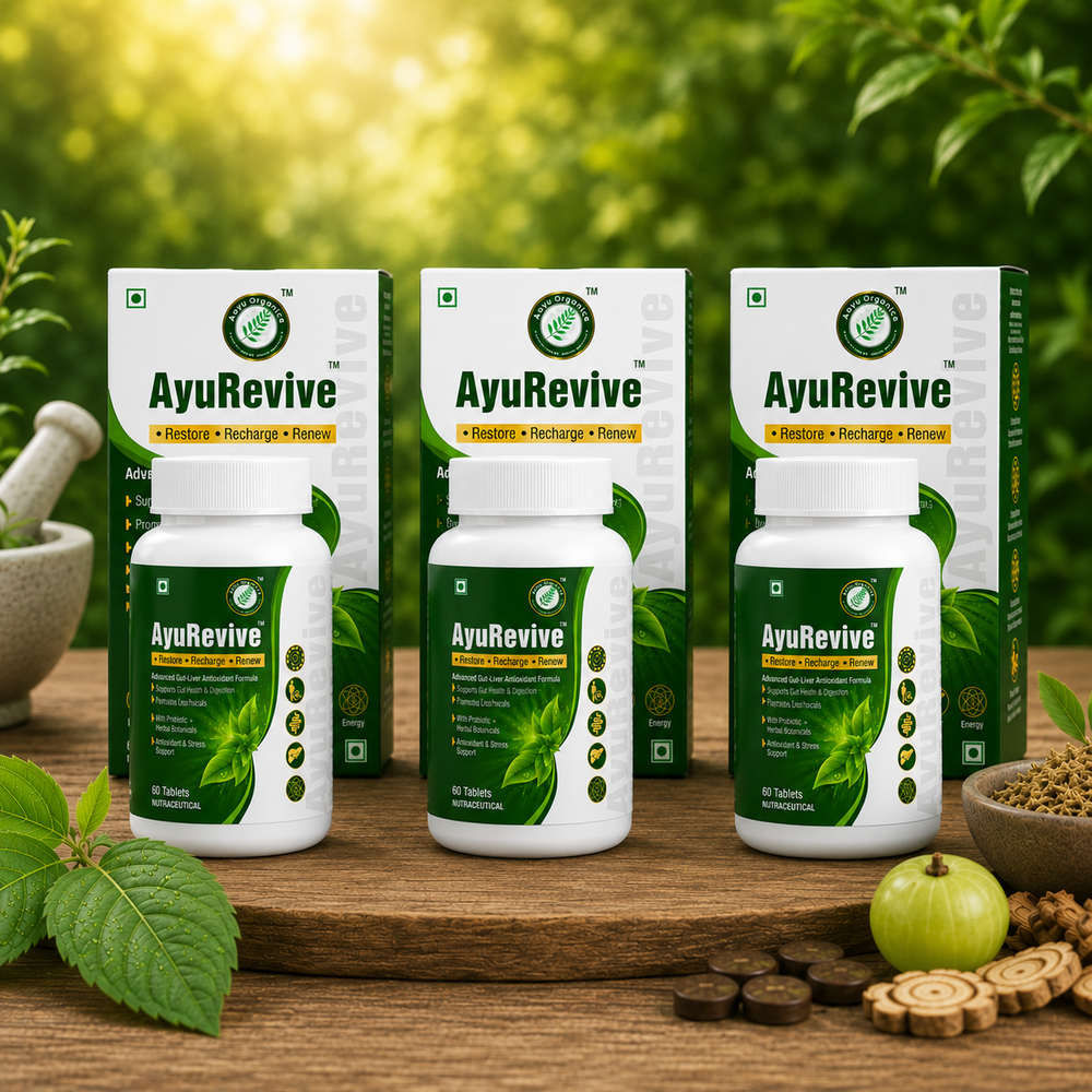 AyuRevive™ Detox, Gut Health, Antioxidant & Energy Support Supplement Pack Of 3